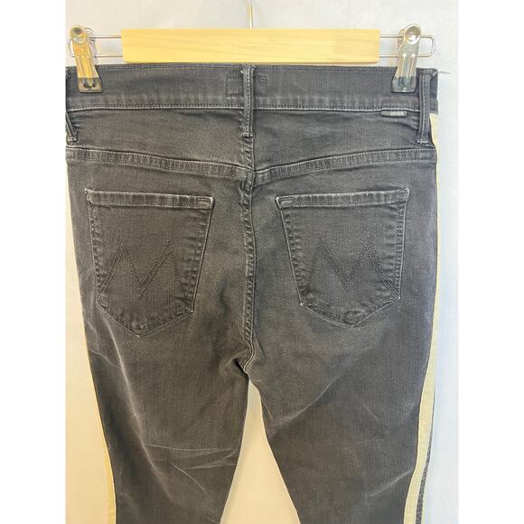 Mother Insider Crop Step Fray Guilty Racer Black Sz 28‎ Jeans Raw Hem - Picture 7 of 16